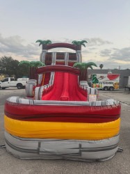 20FT  FIRE ISLAND HYBRID DUAL LANE WATERSLIDE